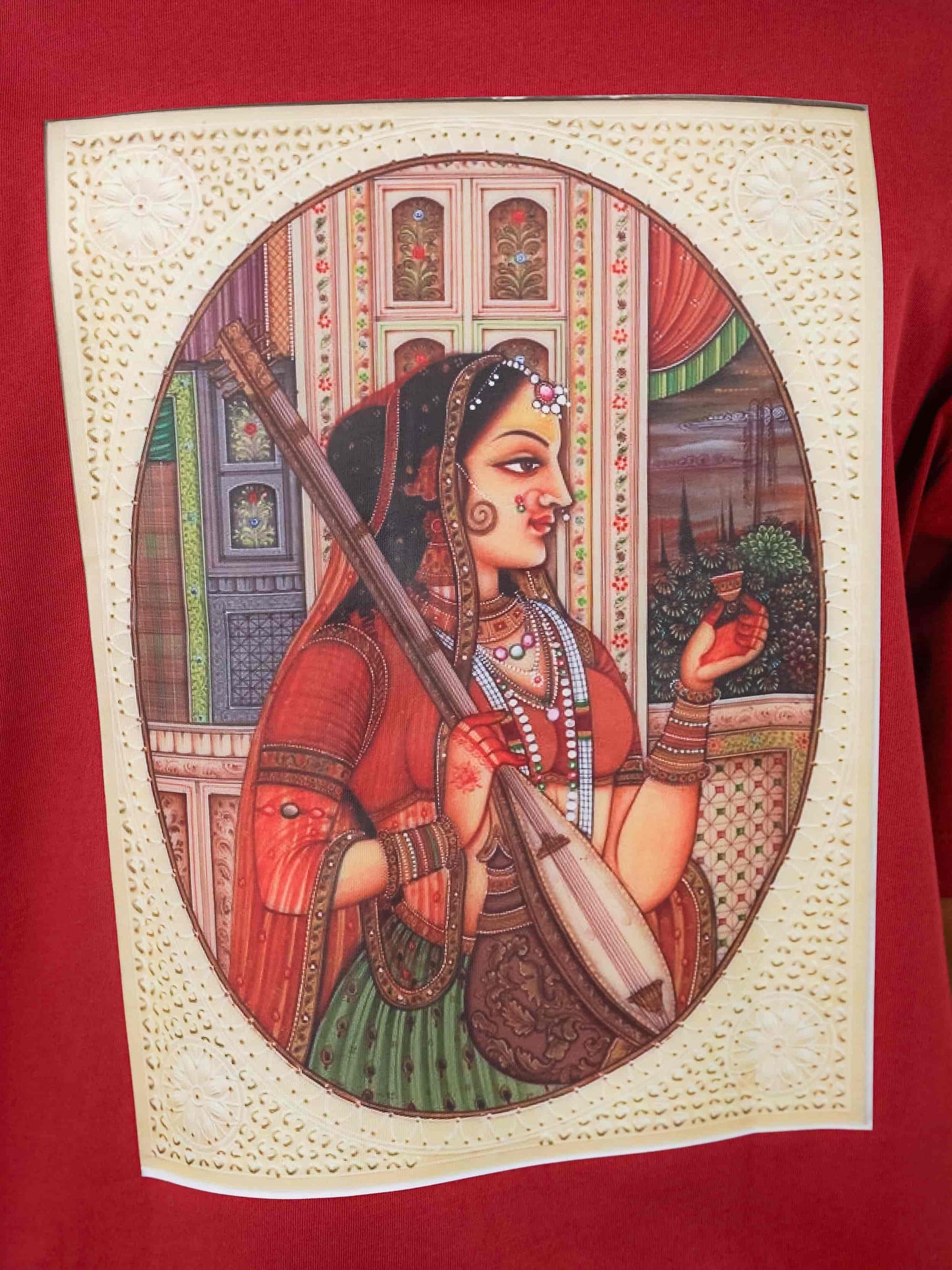 NAQSH-E-BEGUM | MAROON TEE