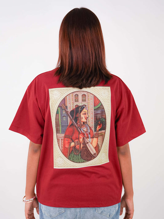 NAQSH-E-BEGUM | MAROON TEE