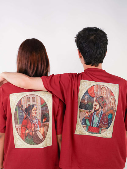 NAQSH-E-BEGUM | MAROON TEE