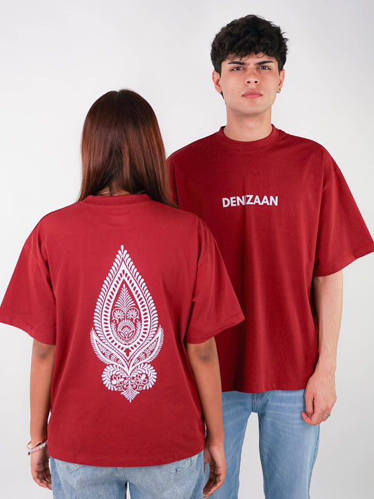 ROOH E HINA | MAROON TEE