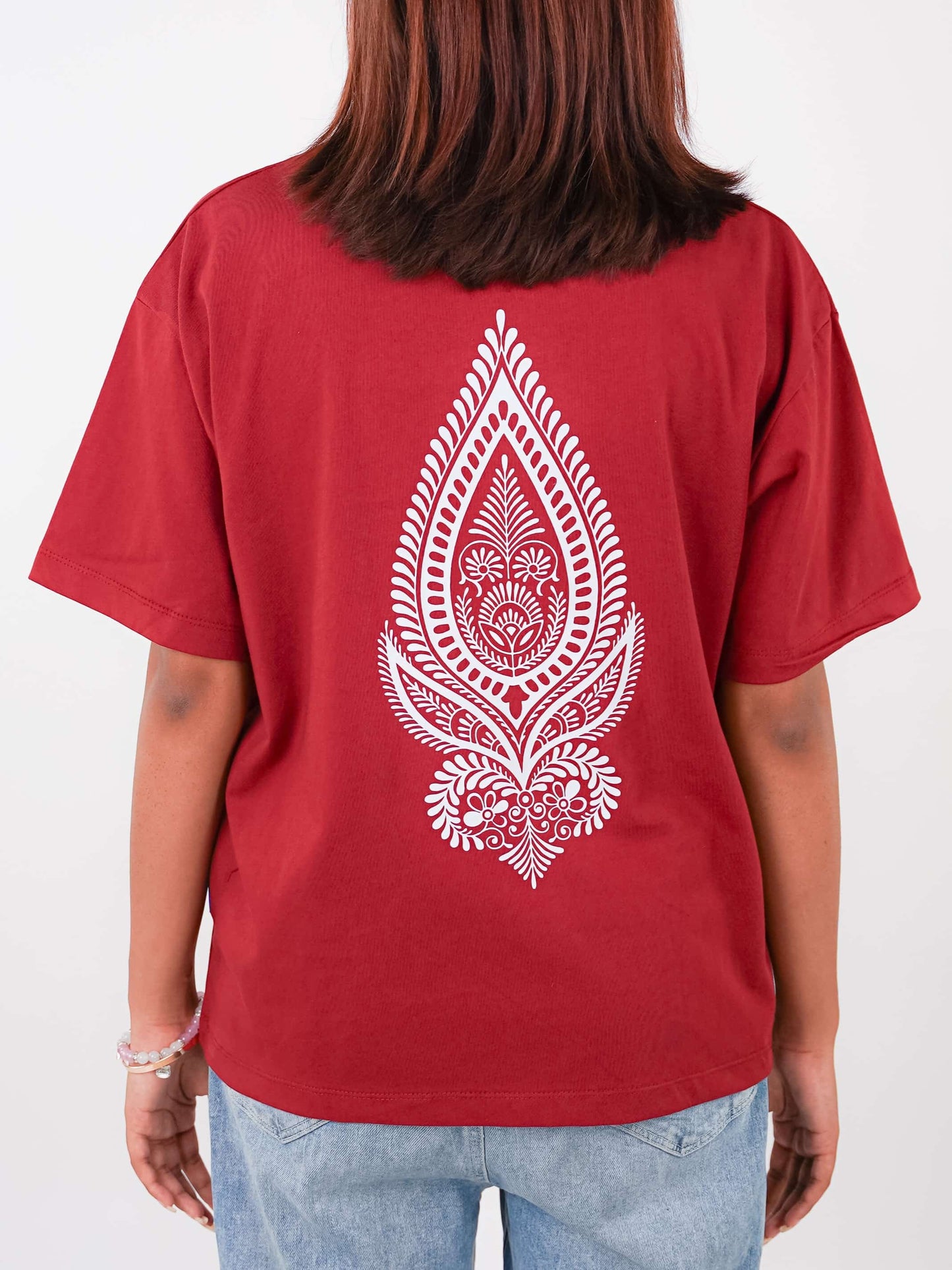 ROOH E HINA | MAROON TEE